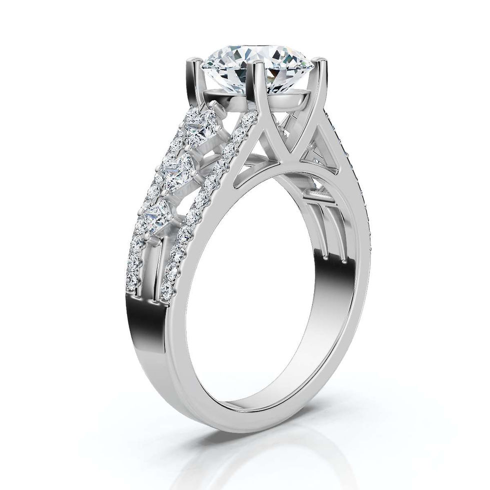 Thumbnail: 18K White Gold 2ct Round Shape Lab Grown Diamond Ring
