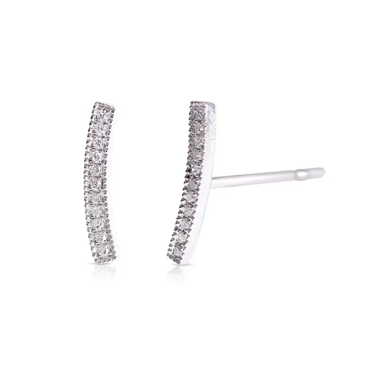 14K Solid Gold Cora Diamond Climber Earrings