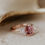 Thumbnail: 18K Solid Gold 1.98 ct Oval Deep Pink Garnet Ring