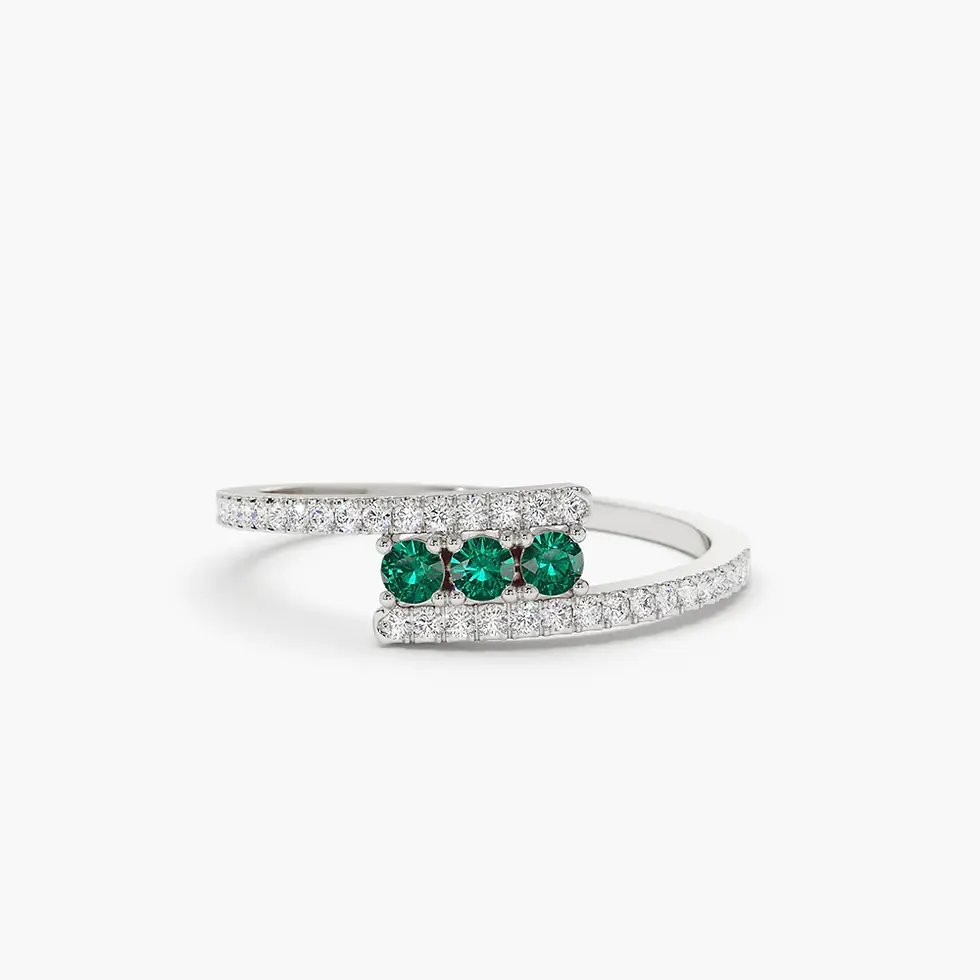 Thumbnail: 14k Cross Over Diamond Ring