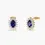 18K Solid Gold  Oval Cut Blue Sapphire Earrings with Lab-Grown Diamond Earrings