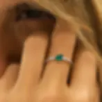 14k Slanted Pear Shape Emerald Ring