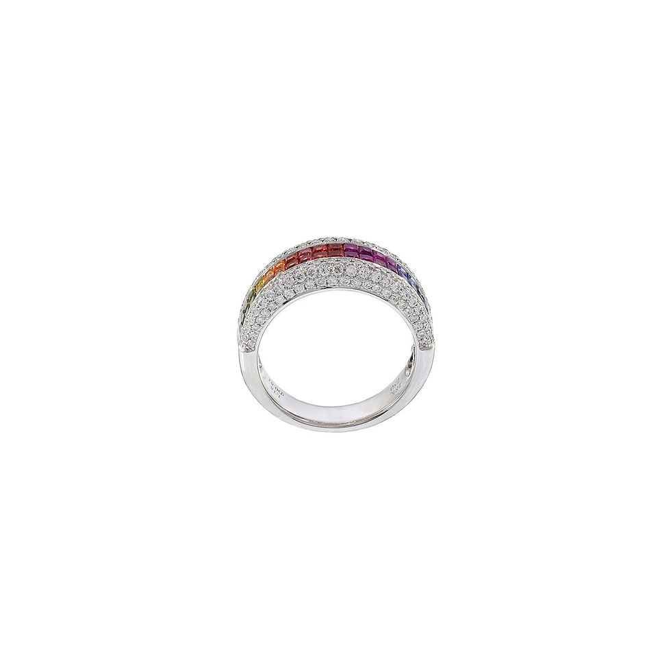 Thumbnail: Multi Color Sapphire Diamond Ring