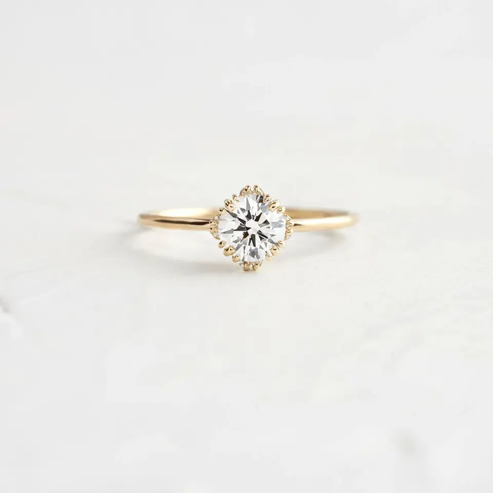 Threaded Ring with Diamond