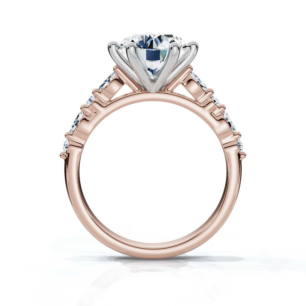 18K Solid Rose Gold 2.2ct Lab Grown Diamond Engagement Ring