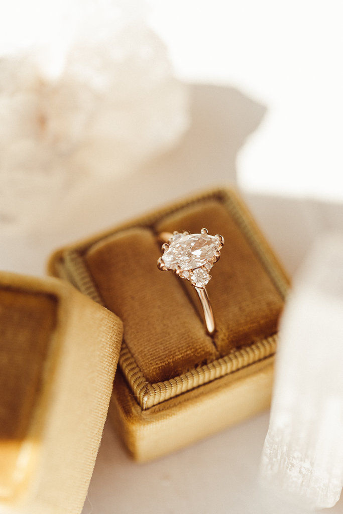 Thumbnail: Lab-Grown Diamond Marquise Ring with 14k Solid Gold