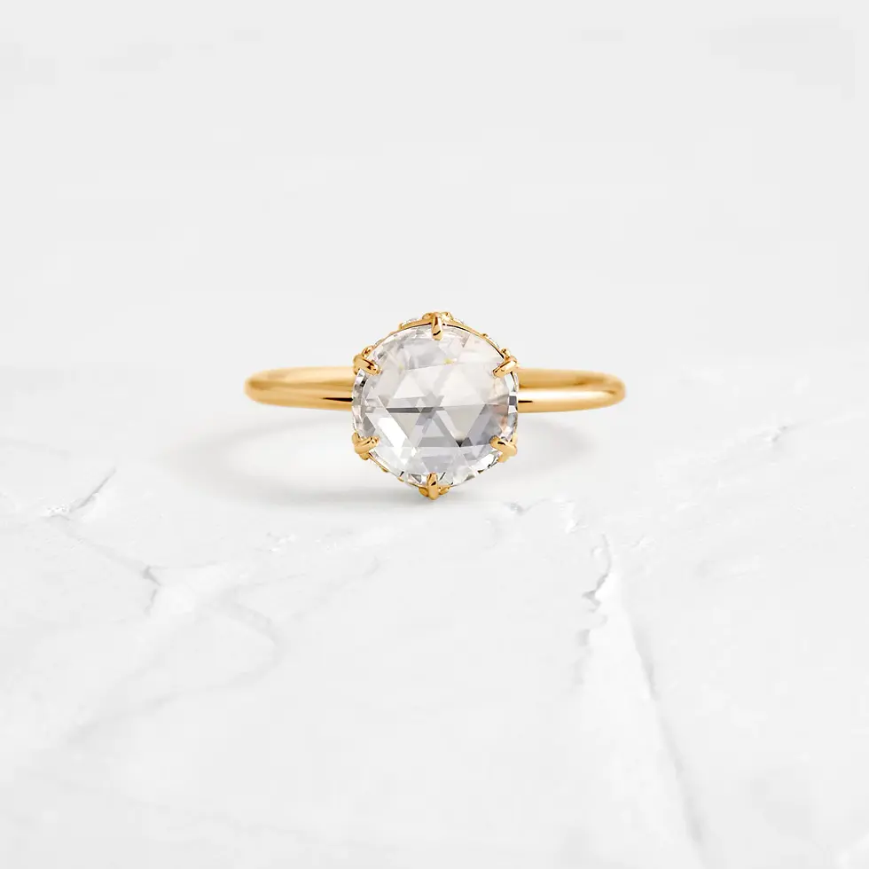 Thumbnail: 14k Solid Gold Lab-Grown Diamond Rose Basket Ring
