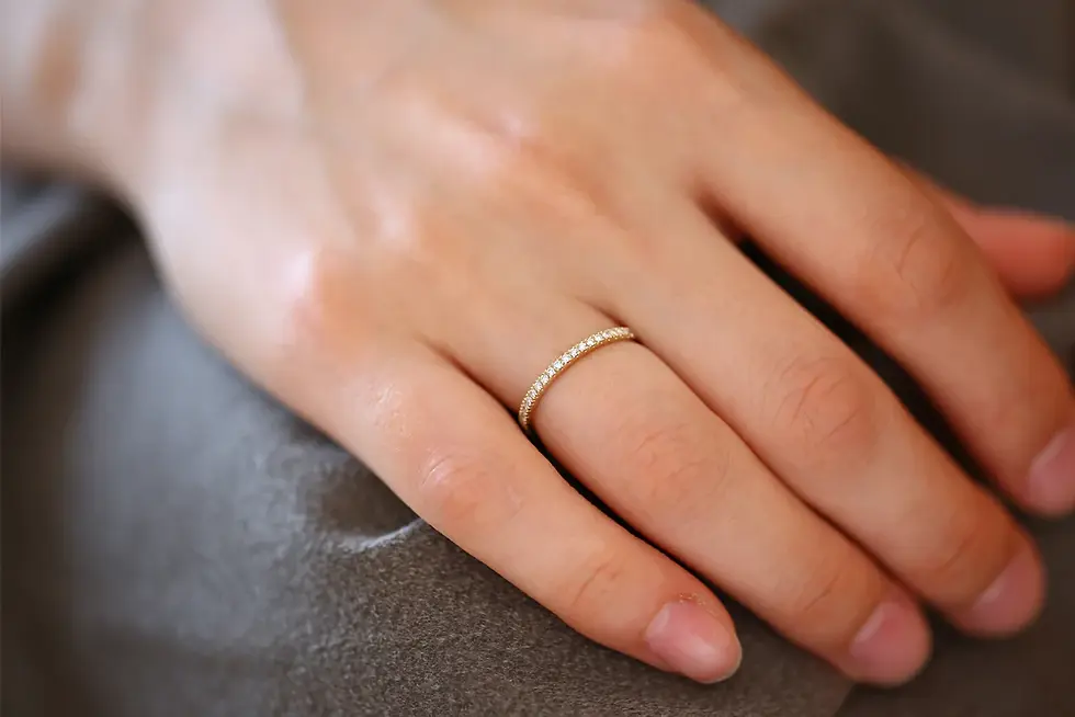 Thumbnail: 18K Solid  Gold 1.5MM Full Eternity Diamond Ring