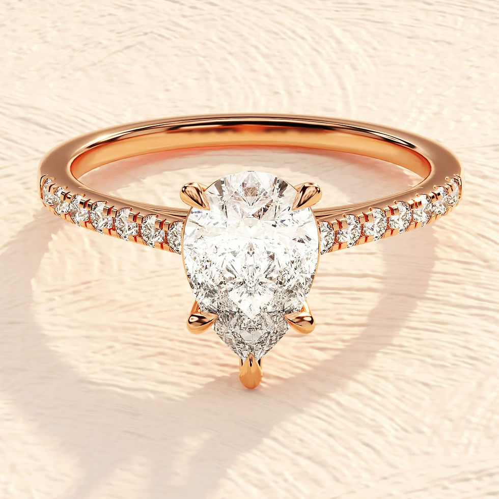 Thumbnail: 2ct Pear Cut Lab-Grown Diamond Engagement Ring in 18K Gold