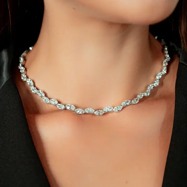 18K Gold Lab Grown Diamond Queens Choker