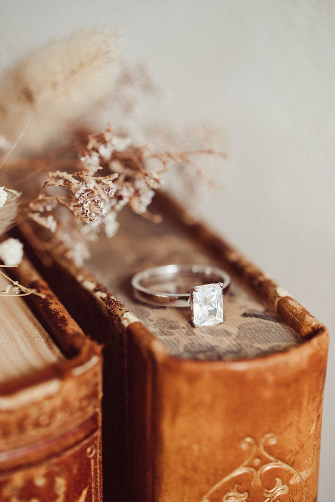 Thumbnail: Lab-Grown Diamond Emerald Cut Solitaire Ring with 14k Solid Gold