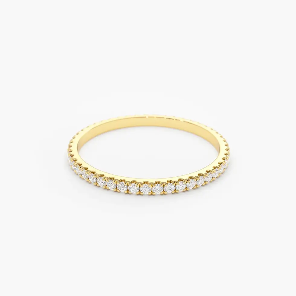 Thumbnail: 18K Solid  Gold 1.5MM Full Eternity Diamond Ring