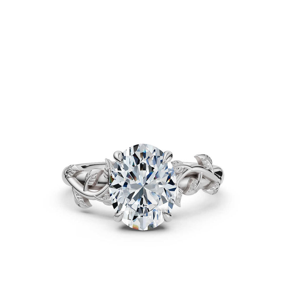 Thumbnail: 18K White Gold Floral Lab Grown Diamond Engagement Ring