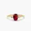 Thumbnail: Oval Shape Ruby and Diamond 3 Stone Ring