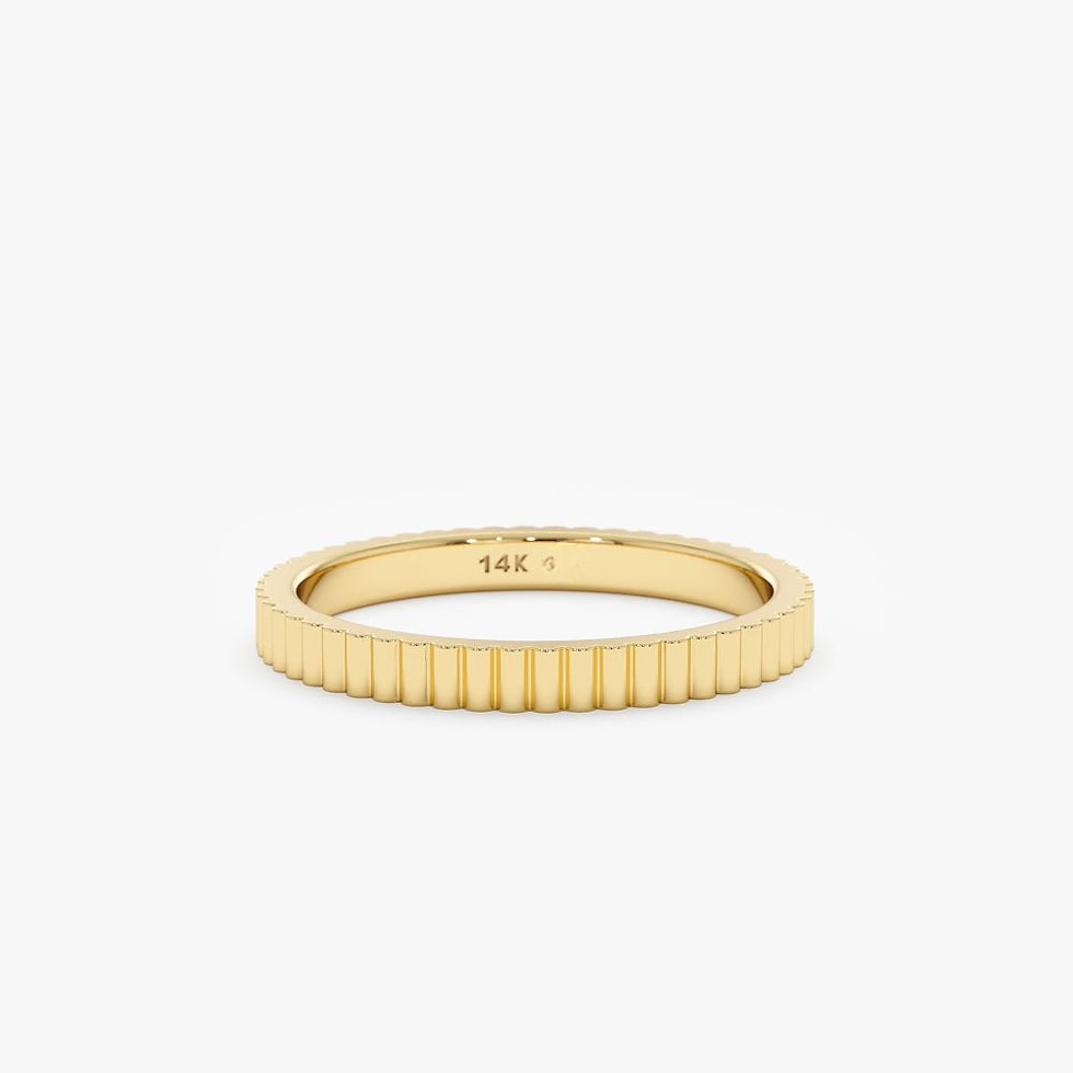 14K Gold Fluted Design Wedding Band
