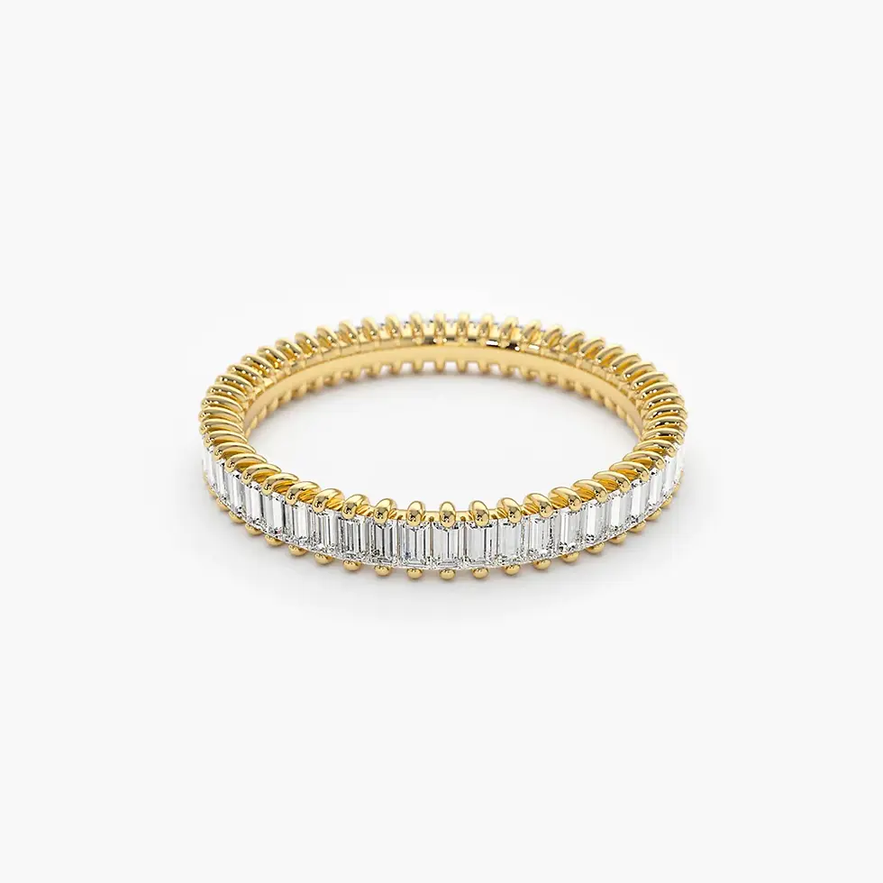 Thumbnail: 14K Solid Gold Prong Setting Full Eternity Baguette Diamond Ring