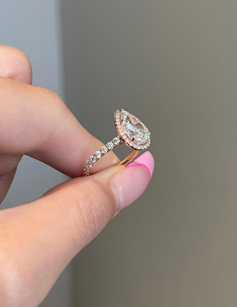 Thumbnail: Ice Pear Moissanite Engagement Ring