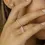 14K Solid Gold Two Row Marquise & Round Diamond Ring
