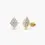 Thumbnail: 14k Trendy Baguette Diamond Cluster Studs