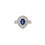 Thumbnail: 14K White Gold Pear Shaped Blue Sapphire and Diamond Ring