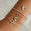 Thumbnail: Elegant 18K Gold Fluted Disc Diamond Chain Bracelet
