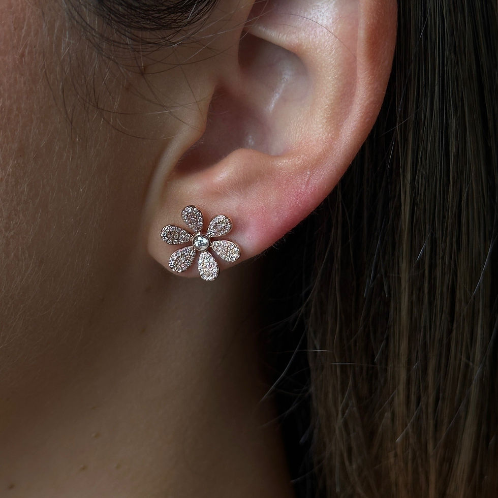 Diamond Flower Earring