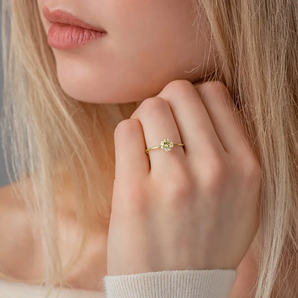 14k Solid Gold Diamond Touchpoints Band
