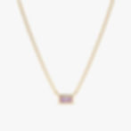14K Solid Gold Dainty Amethyst Necklace