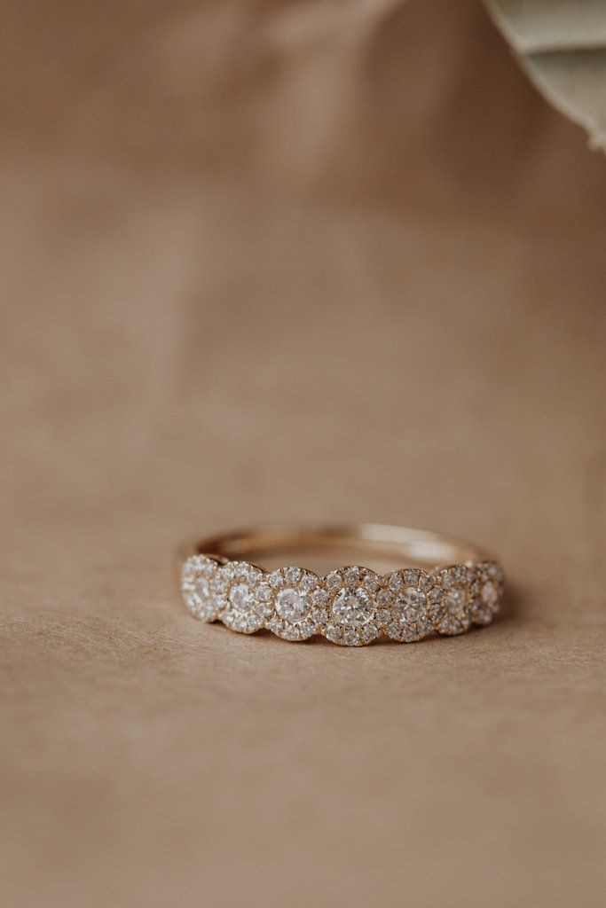 14k Solid Gold Lab-Grown Diamond Halo Band
