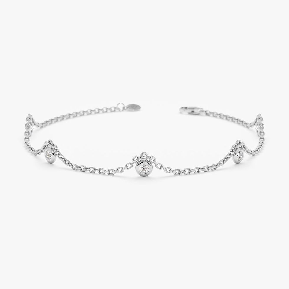18K Solid Gold Diamond By the Yard Charm Bracelet – Luxury Jewelry