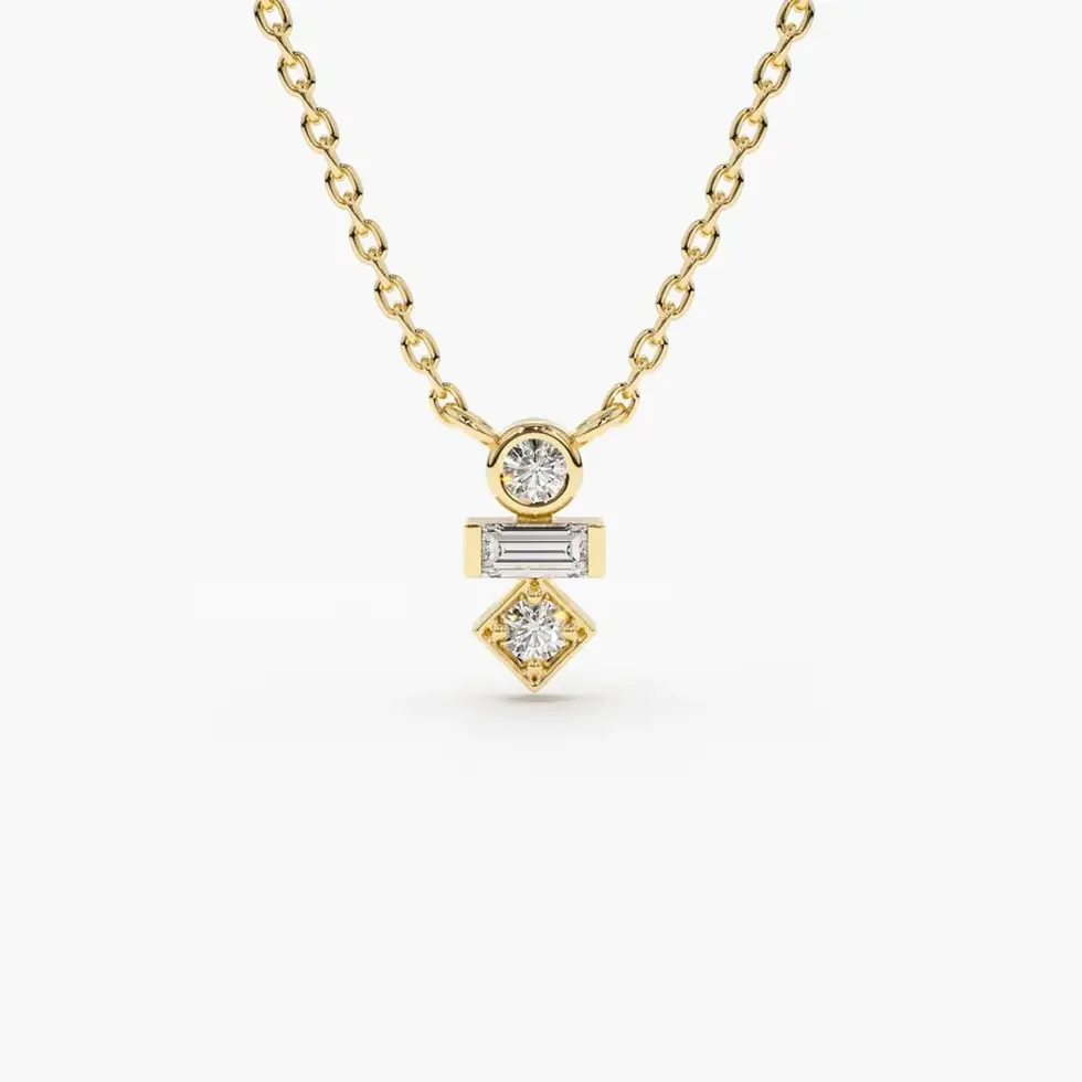 Round Cut Diamond Necklace
