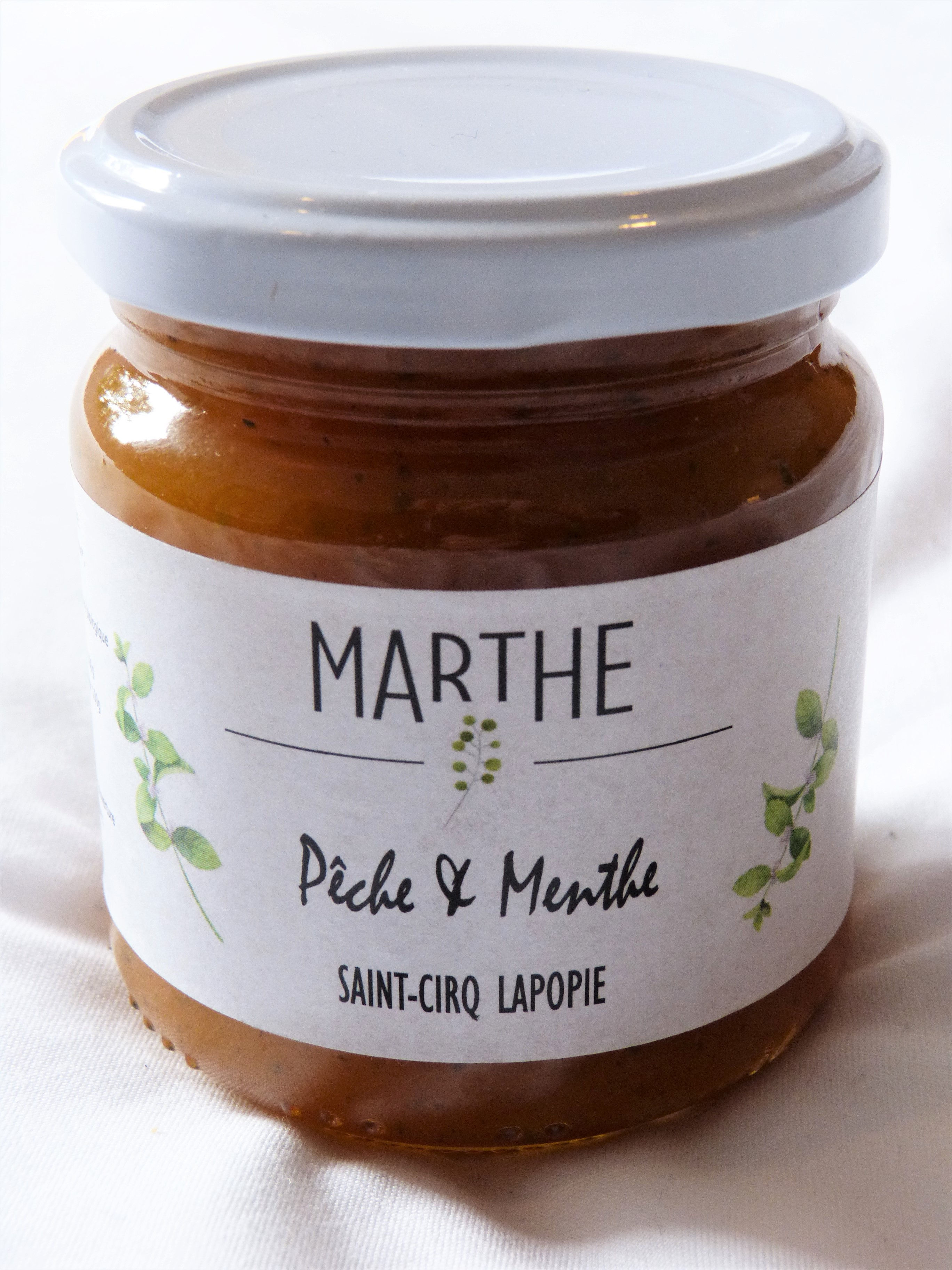 Confiture bio Pêche Menthe