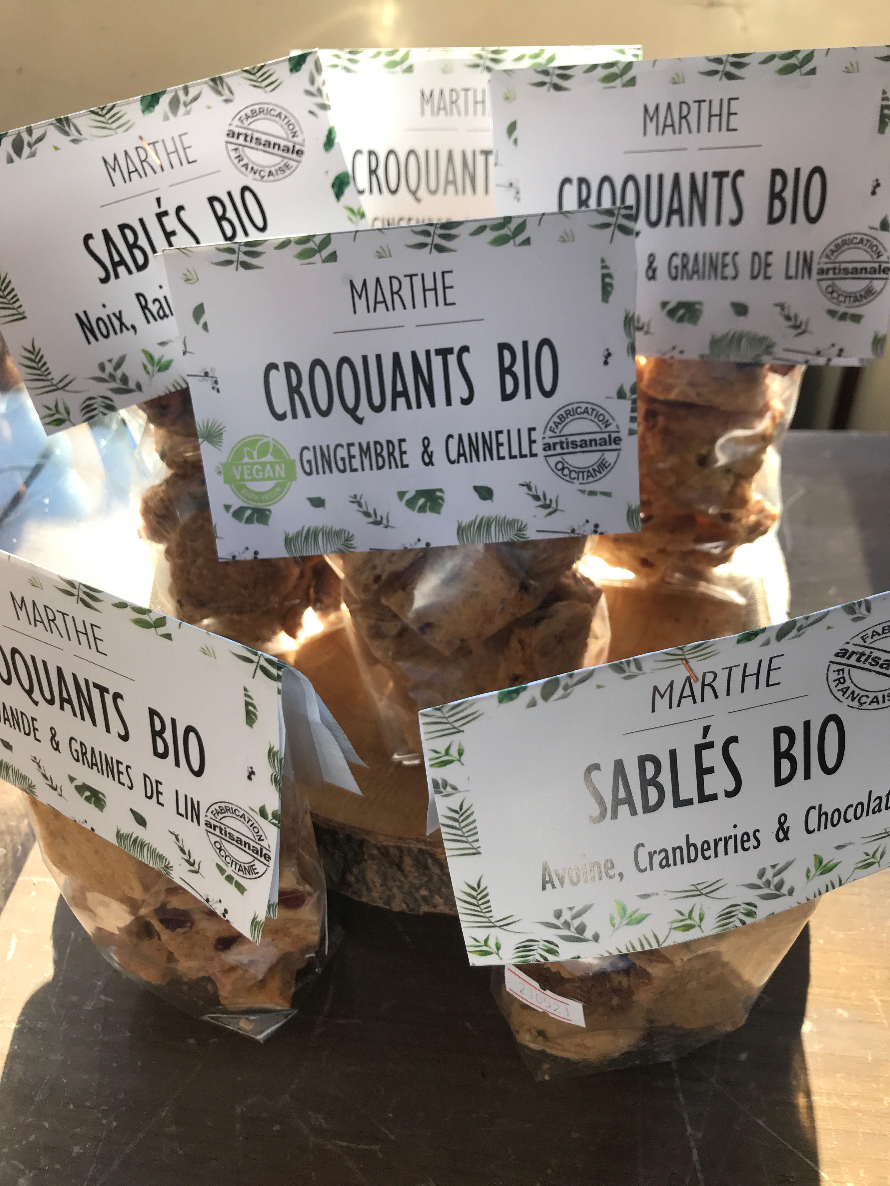 Lot de 6 paquets de biscuits BIO artisanaux