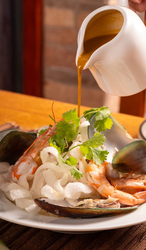 Crispy Seafood Laksa in Café Adlaw at Sunlight Ecotourism Island Resort