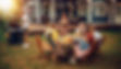 Family and Multiethnic Diverse Friends Gathering Together at a Garden Table. People Cookin