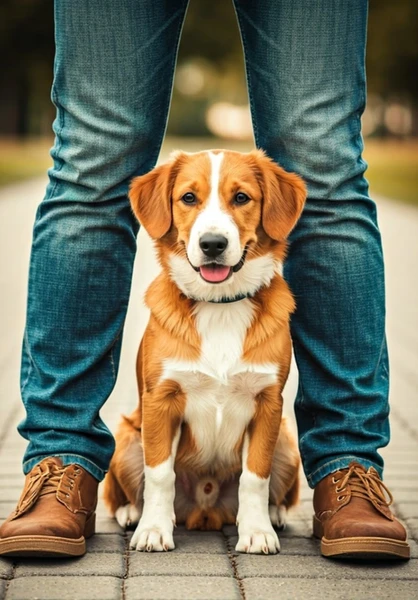 chien obéissant et calme
