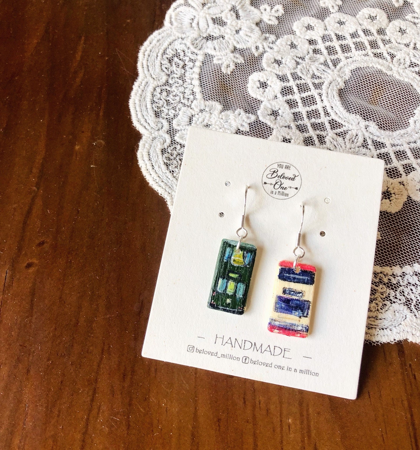 手繪飾品|耳環|電車x九巴