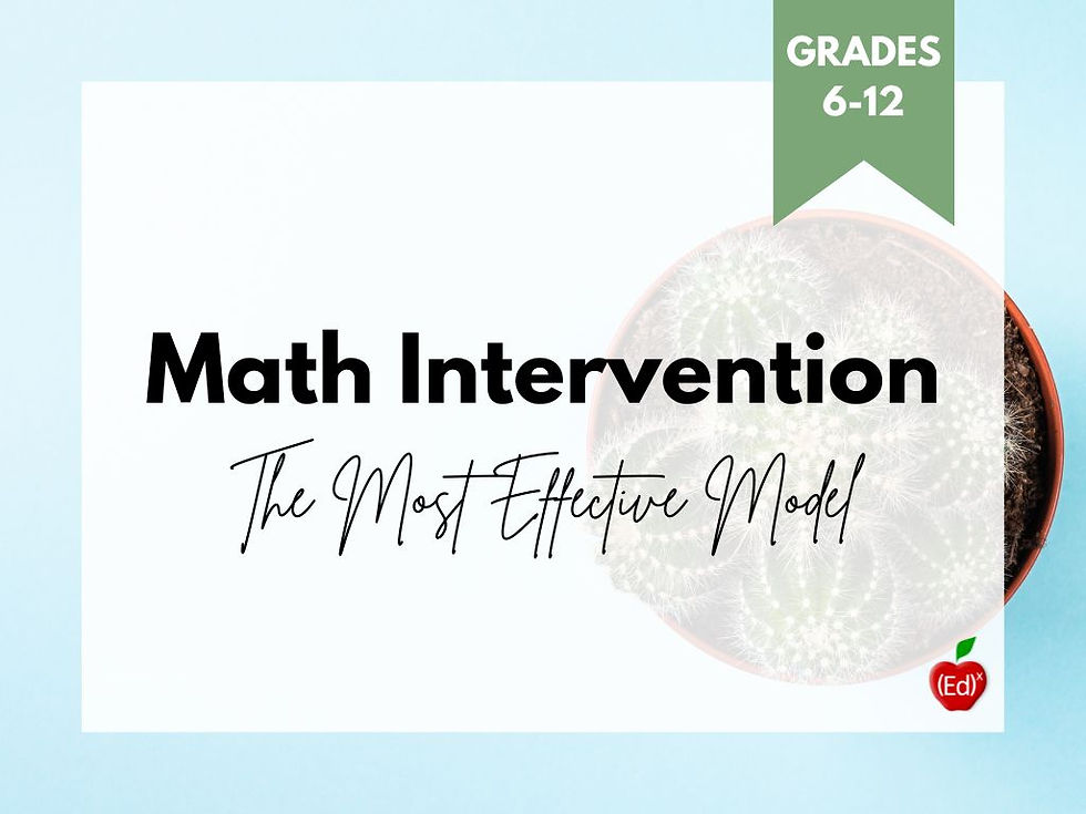 Math Intervention Math Intervention