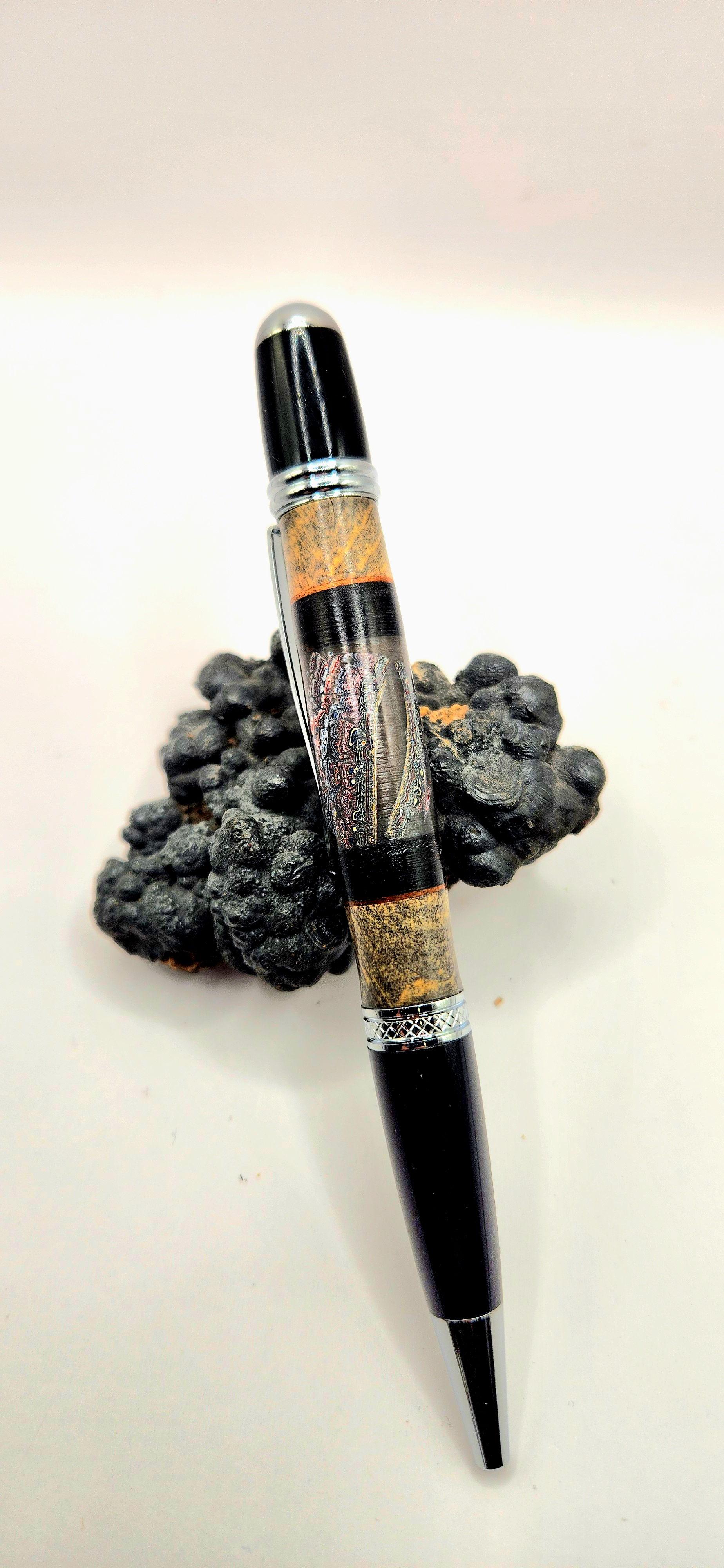 Chrome/Black Manhattan, Dragon Scale- ABW- Mahogany and Boxelder Burl