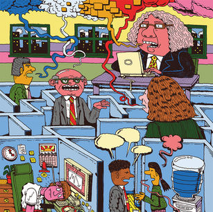 A New Lost Generation: Why Gen Z Is Unprepared for the Workplace. Illustration by Melcher Oosterman for The Wall Street Journal