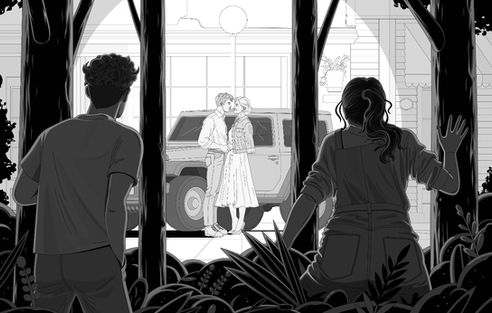 Artist: Oleg Buyevsky
One of the illustrations for Liar's Beach, by Katie Cotugno.
Client: Penguin Readers (UK)