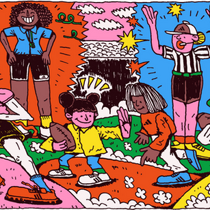 Women in American Football, illustration.
Artist: Melcher Oosterman
Client: Adidas