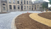 Chemin en pavé de rue et dolomie