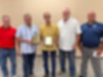 Commission President Tim Beyer, Retiring EMA Director Mike Martin, Retiring Deputy EMA Director Russ Dulin, Commissioner's Donnie Lawson and Scott Pell.