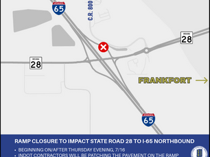 Ramp Closure To Impact State Road 28 To I-65 Northbound In Clinton County