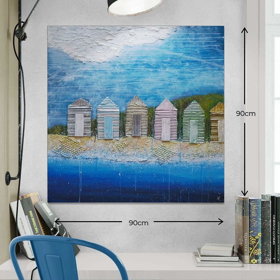 Beach Huts - Harry Chamberlain - Wall View 4 - Original Contemporary Abstract Art for Sale