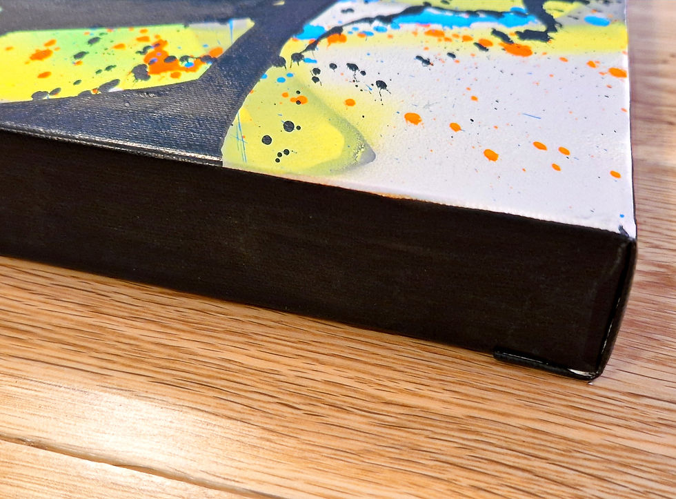 Thumbnail: Femme Pop 33 - Yoris - Side View - Unique Graffiti Pop Art for Sale on Canvas, UK