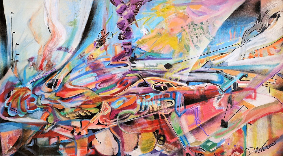 Bleh - Linda Moerland - Front Cut View - Unique Contemporary Urban Wall Art for Sale on Canvas, UK