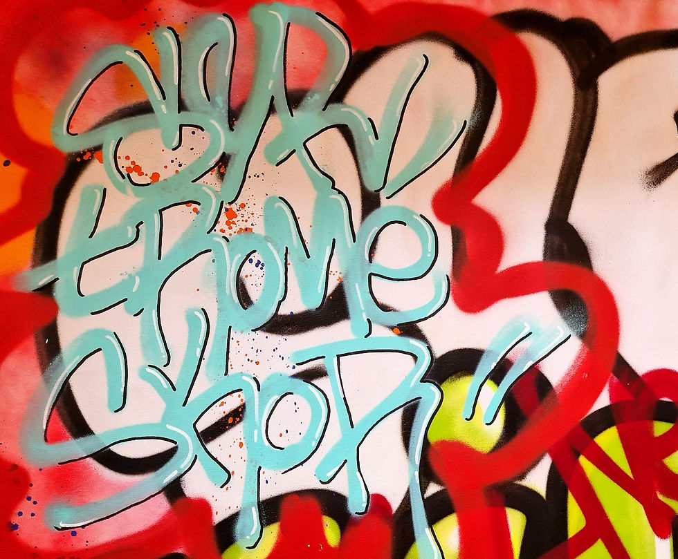 Thumbnail: Vibe - SYR - Top Left View - Unique Street Art for Sale on Canvas, UK