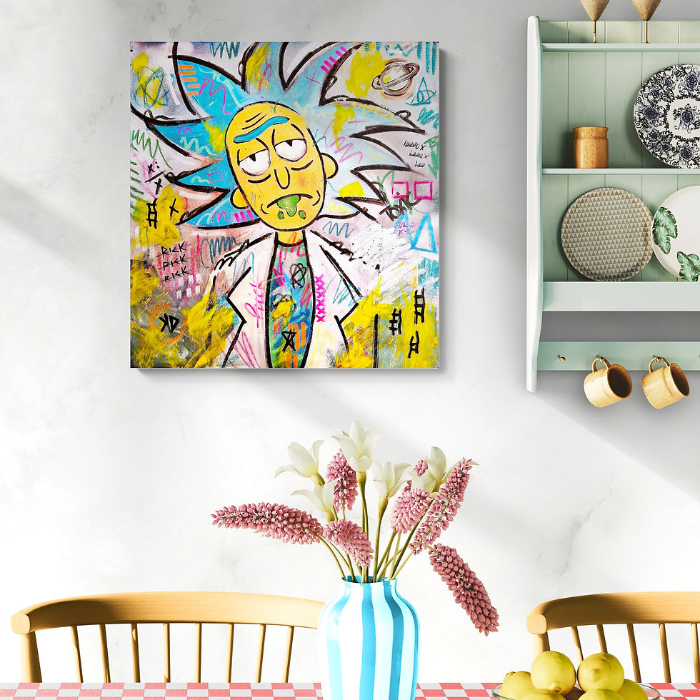 Thumbnail: RickToxic - Kristen Doe - Wall View - Original Contemporary Street Art for Sale on Canvas, UK